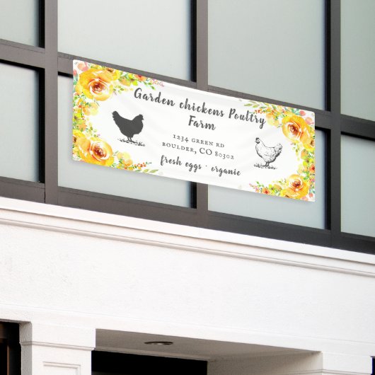 Gele Lente Bloemen Boerderij Banner (Buitenkant Gebouw)