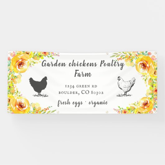 Gele Lente Bloemen Boerderij Banner (Horizontaal)