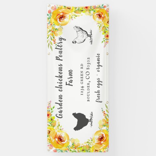 Gele Lente Bloemen Boerderij Banner (Verticaal)