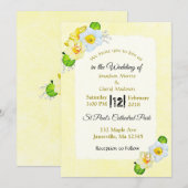 Gele lente bloemen bruiloft uitnodigingen (Voorkant / Achterkant)