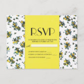 Gele lente bloemen op wit en geel papier uitnodiging briefkaart (Voorkant)
