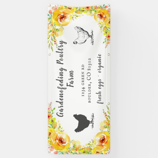 Gele lente bloemenboerderij spandoek (Verticaal)