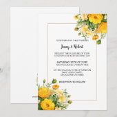 Gele lente dag boeket bruiloft uitnodiging (Voorkant / Achterkant)