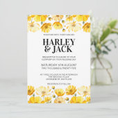 Gele lente dag bruiloft uitnodiging (Staand voorkant)