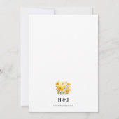 Gele lente dag bruiloft uitnodiging (Achterkant)