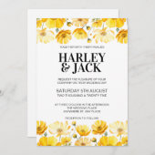 Gele lente dag bruiloft uitnodiging (Voorkant / Achterkant)