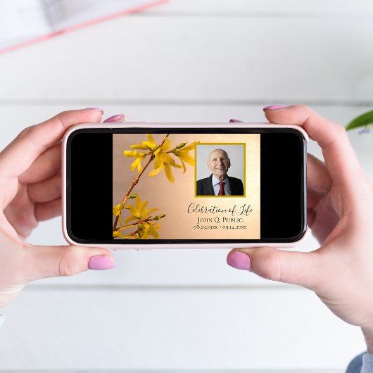 Gele Lente Forsythia Bloem Viering van het Leven Kaart