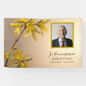 Gele Lente Forsythia Bloemen Begrafenis Gedenkteke Spandoek (Horizontaal)