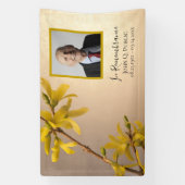 Gele Lente Forsythia Bloemen Begrafenis Gedenkteke Spandoek (Verticaal)