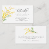 Gele lente Mimosa bloemen bruiloft details Informatiekaartje (Voorkant / Achterkant)