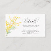 Gele lente Mimosa bloemen bruiloft details Informatiekaartje (Voorkant)