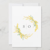 Gele lente Mimosa Wattle Bloemen Chic bruiloft Kaart (Achterkant)