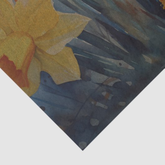 gele lente narcissen decoupage tissuepapier (Detail)