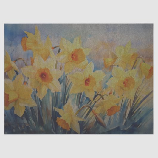 gele lente narcissen decoupage tissuepapier (Voorkant)