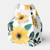 Gele lente zomer bloemenpatroon bedankdoosjes (Achterkant)