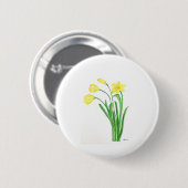 Gele lentebloemen waterverf narcissen bloemen ronde button 5,7 cm (Voorkant /achterkant)