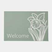 Gele lentedafodil in de tuin welkom deurmat (Voorkant)