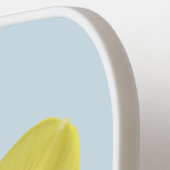 Gele lentesaffodil op Bleek blauw Pickleball Paddle (Links Detail)