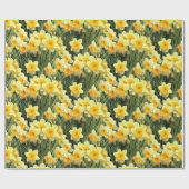 Gele lentesaffodils cadeaupapier (Vlak)