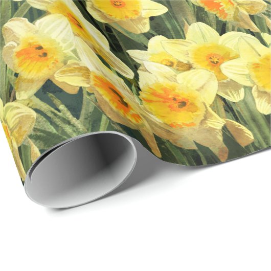 Gele lentesaffodils cadeaupapier (Rol Hoek)