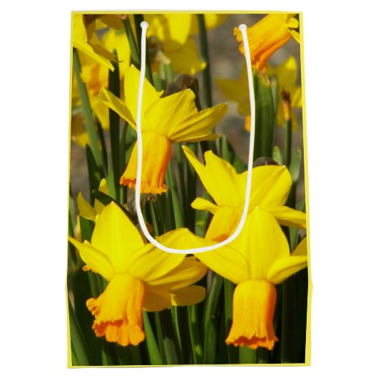 Gele lentesaffodils Floral Medium Cadeauzakje (Achterkant)
