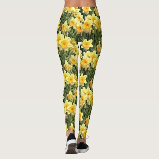 Gele lentesaffodils leggings (Achterkant)