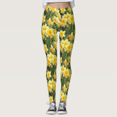 Gele lentesaffodils leggings (Voorkant)