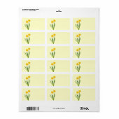 Gele lentesaffodils - Sjabloon van Daffodil Etiket (Full Sheet)