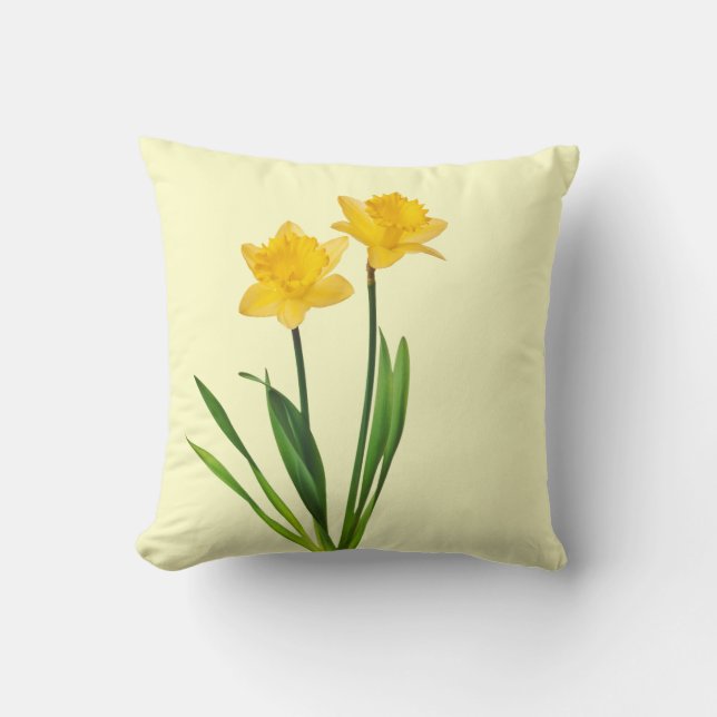 Gele lentesaffodils - Sjabloon van Daffodil Kussen (Voorkant)