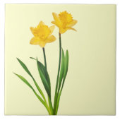 Gele lentesaffodils - Sjabloon van Daffodil Tegeltje (Voorkant)