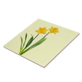 Gele lentesaffodils - Sjabloon van Daffodil Tegeltje (Zijkant)