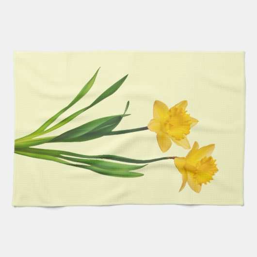 Gele lentesaffodils - Sjabloon van Daffodil Theedoek (Horizontaal)