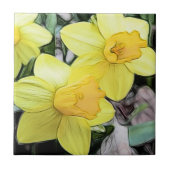 Gele lentesaffodils tegeltje (Voorkant)