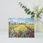 Gele lentetuippen die vlakken schilderen briefkaart (Staand voorkant)