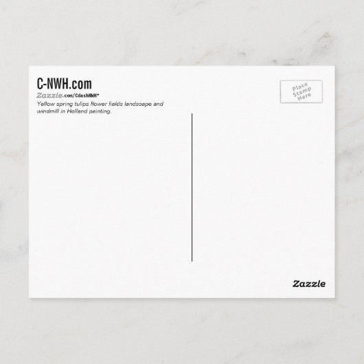 Gele lentetuippen die vlakken schilderen briefkaart (Achterkant)