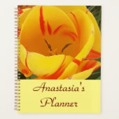 Gele lentetulp gepersonaliseerd planner (Voorkant)