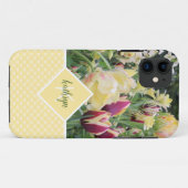 Gele lentevloeren en hart gepersonaliseerd Case-Mate iPhone case (Achterkant (horizontaal))