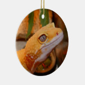 Gele leopard Gecko Lizard Keramisch Ornament (Rechts)
