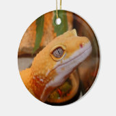 Gele leopard Gecko Lizard Keramisch Ornament (Links)