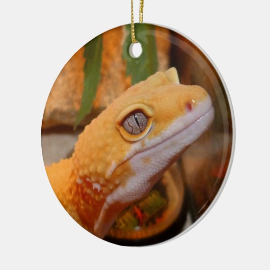 Gele leopard Gecko Lizard Keramisch Ornament (Links)