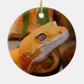 Gele leopard Gecko Lizard Keramisch Ornament (Achterkant)