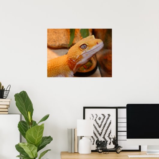 Gele leopard Gecko Lizard Poster (Thuiskantoor)