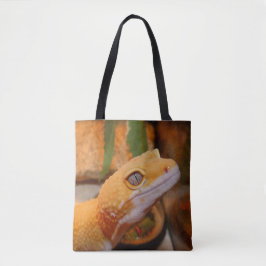 Gele leopard Gecko Lizard Tote Bag