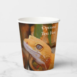 Gele leopard Gecko Papieren Bekers
