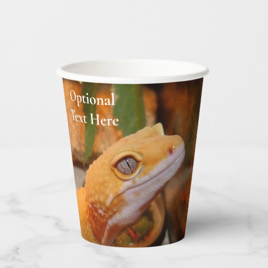 Gele leopard Gecko Papieren Bekers (Voorkant)