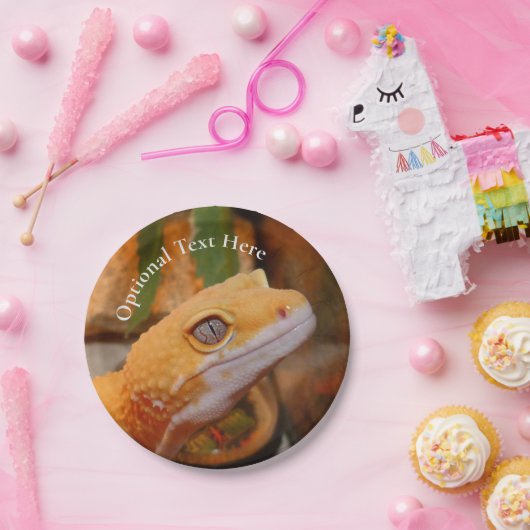 Gele leopard Gecko Papieren Bordje (Feest)