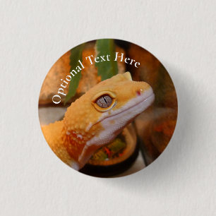 Gele leopard Gecko Ronde Button 3,2 Cm