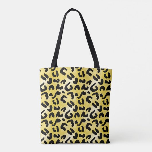 Gele Leopard Print Pattern Tas boodschappentas (Achterkant)