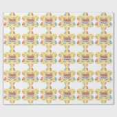 Gele leraar school boek patroon cadeaupapier (Vlak)