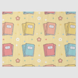 Gele leraar school boek patroon  tissuepapier